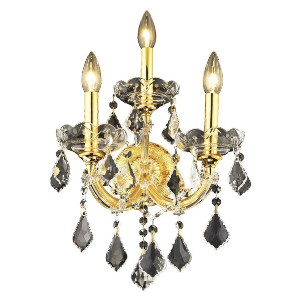 Royal Cut Clear Crystal Maria Theresa 3-Light Crystal Wall Sconce, Elegant Lighting, Mfr#: 2800W3G/RC